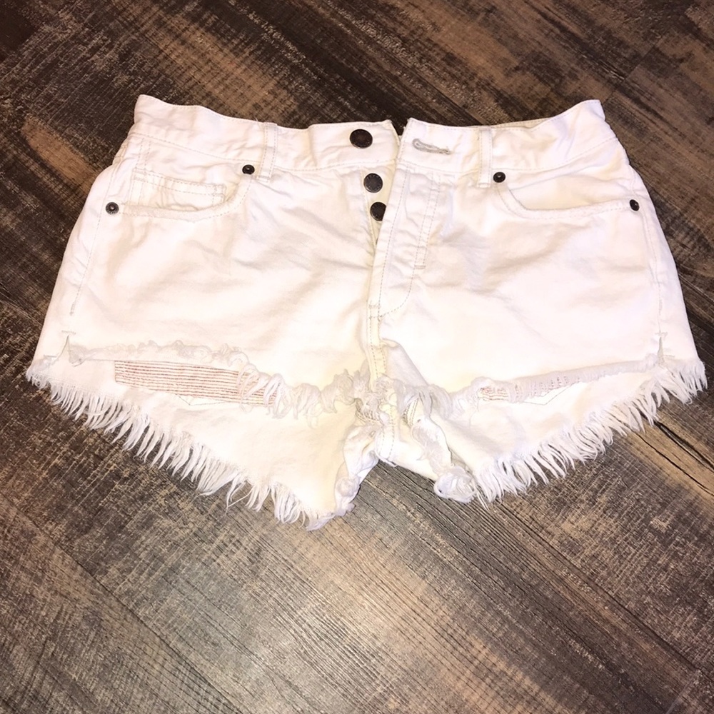 Free People White Soft n Relaxed Cut